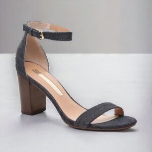 Audrey Brooke Nadine denim block heel sandals